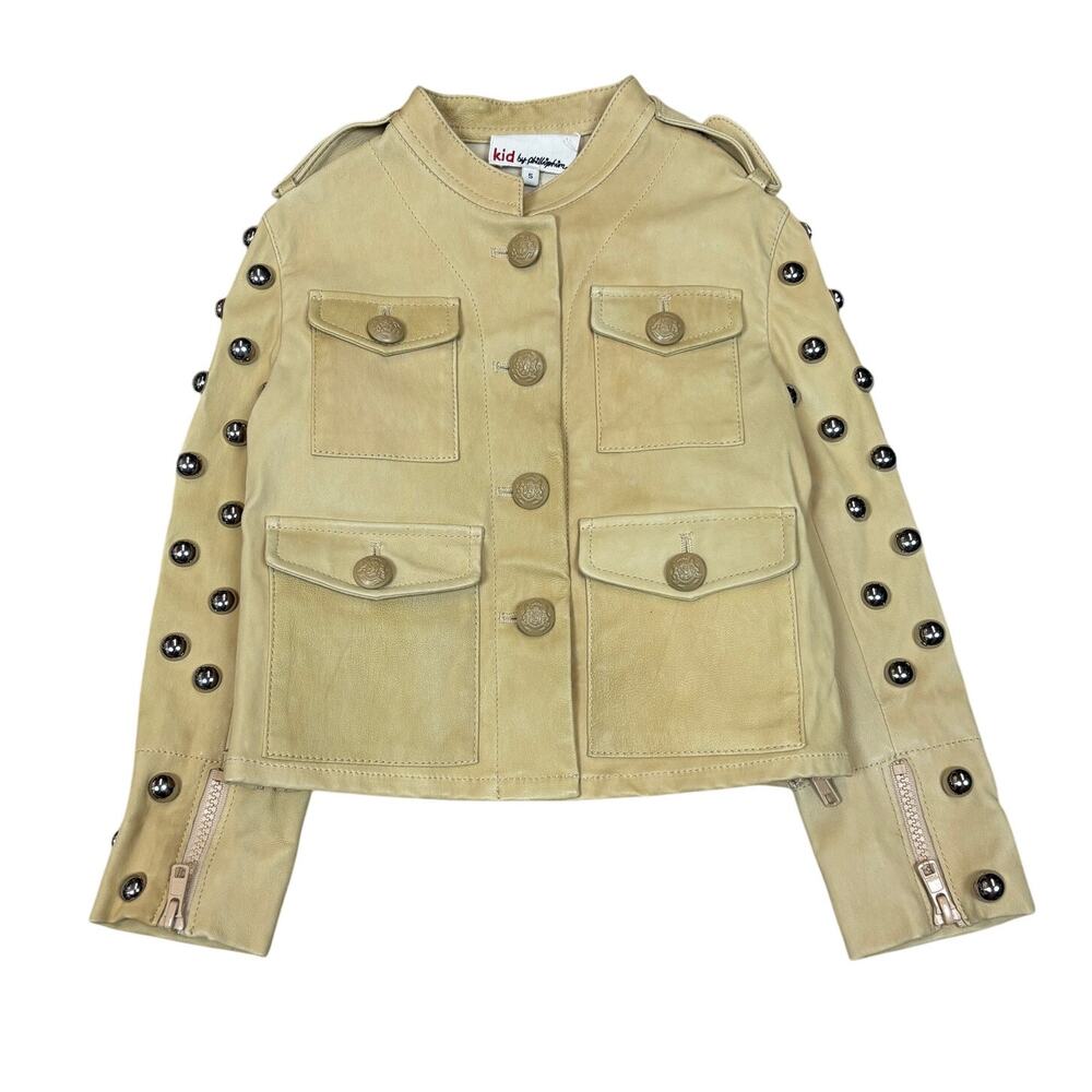 Kid by Philip Lim Lamb Leather Studded Jacket Youth Size 5